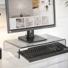 Transparante plexiglas monitorstand voor bureau 25x49x8cm Oly Aanbod