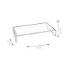Transparante plexiglas monitorstand voor bureau 25x49x8cm Oly Model