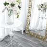 Table haute ronde 50 cm de salon en plexiglas transparent Arabesco Medium Remises