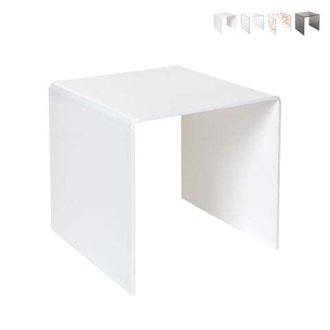 Moderne koffietafel in transparant plexiglas 40x40cm 80'S Small Aanbieding