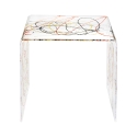 Table basse moderne en plexiglas transparent 50x40x50cm 80'S Big Caractéristiques