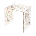 Table basse moderne en plexiglas transparent 50x40x50cm 80'S Big Modèle