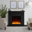Cheminée électrique cadre design noir à faible consommation Ludvika N Vente