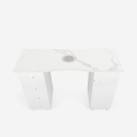 Table manucure avec aspirateur roulettes plateau en marbre Makrana Vente