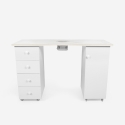 Table manucure avec aspirateur roulettes plateau en marbre Makrana Promotion
