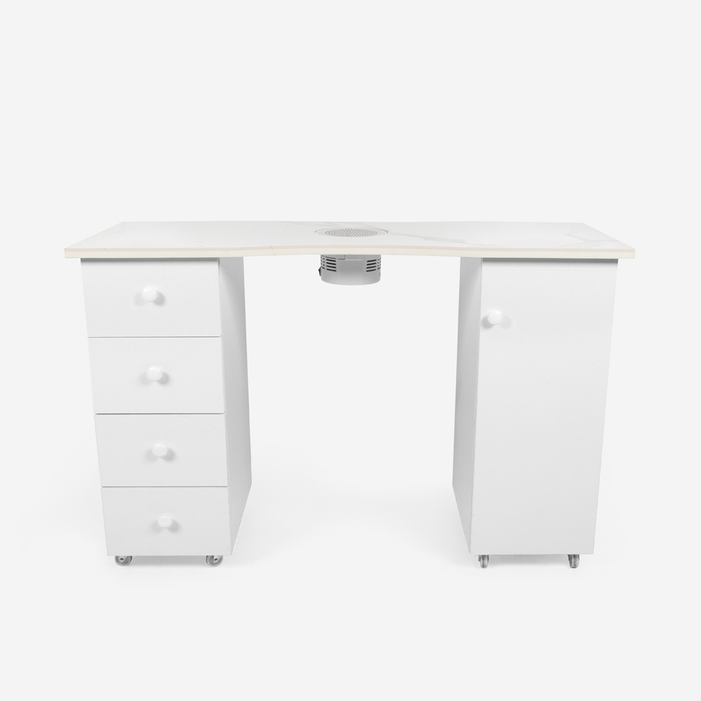 Table manucure avec aspirateur roulettes plateau en marbre Makrana Promotion Table manucure avec aspirateur roulettes plateau en marbre Makrana Promotion
