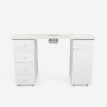 Table manucure avec aspirateur roulettes plateau en marbre Makrana Promotion