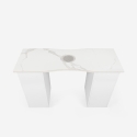 Table manucure avec aspirateur roulettes plateau en marbre Makrana Réductions