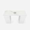 Table manucure avec aspirateur roulettes plateau en marbre Makrana Réductions