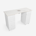 Table manucure avec aspirateur roulettes plateau en marbre Makrana Offre