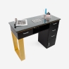 Table manucure esthéticienne noir aspirateur plateau en verre Glamos Réductions