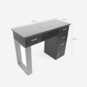 Table manucure esthéticienne noir aspirateur plateau en verre Glamos Choix