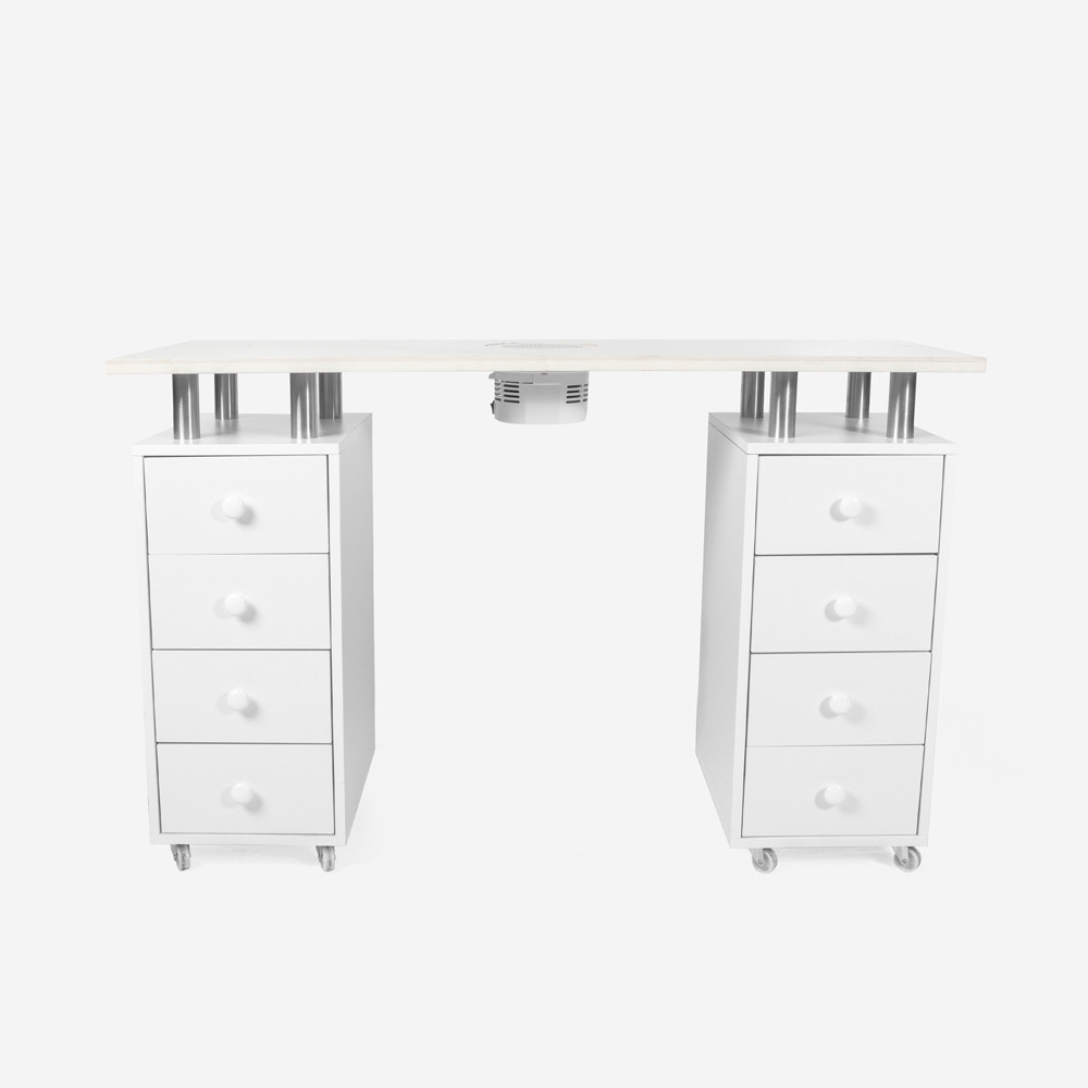 Table manucure professionnelle aspirateur et plateau en marbre Marquis Promotion