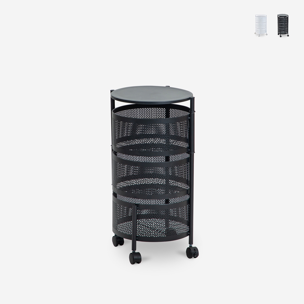 Moderne keuken fruitmand kar met 3 draaibare manden Rodin M Aanbieding Moderne keuken fruitmand kar met 3 draaibare manden Rodin M Aanbieding