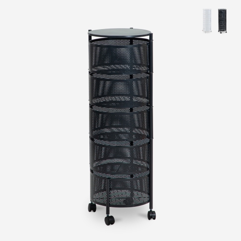 Chariot de cuisine avec roulettes 5 étagères pivotantes Rodin XL Promotion