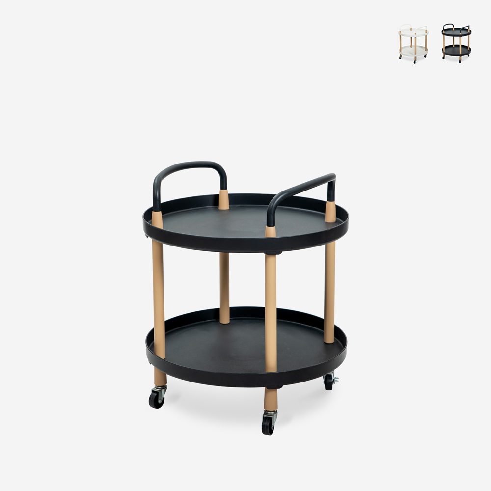 Desserte design nordique scandinave circulaire avec roues Biky Promotion Desserte design nordique scandinave circulaire avec roues Biky Promotion