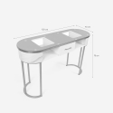 Tafel voor schoonheidsspecialisten van glas, goudkleurig metaal en marmereffect Jess Voorraad
