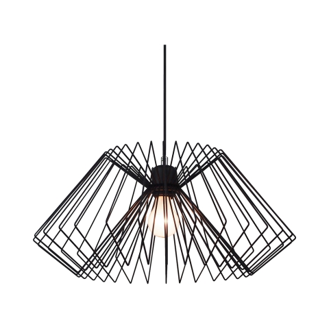 Moderne hanglamp in zwart gevlochten metaal met verstelbare kabel Ø50 Spider Aanbieding