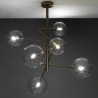 Plafondlamp met 6 lampen in metaal en glas Andromeda Aanbod