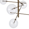 Plafondlamp met 6 lampen in metaal en glas Andromeda Korting