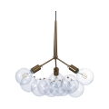 Lustre suspendu moderne cordon réglable et sphères transparentes Anne Promotion