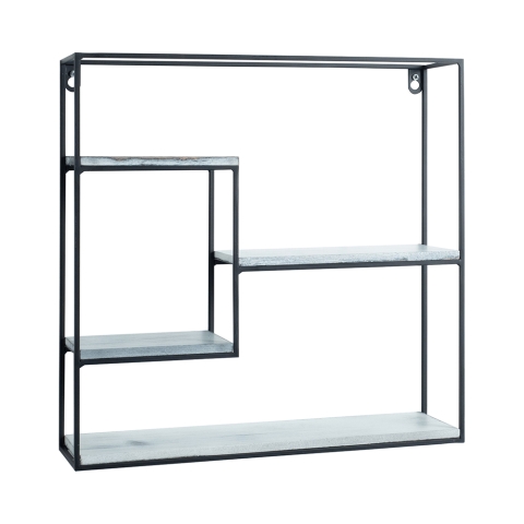 Étagère murale carrée en métal 40x40 avec 4 étagères Vanity 2 Promotion