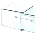 2 tables basses en verre transparent au design courbé San Offre