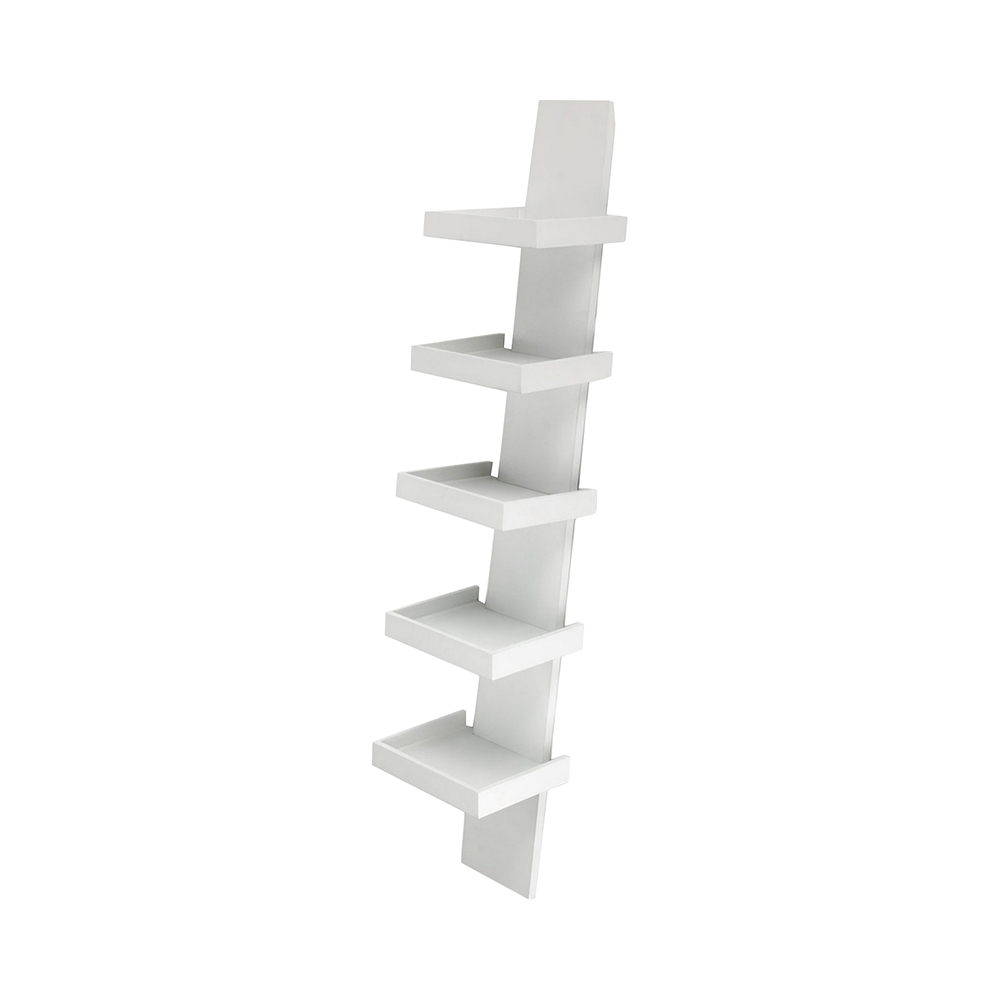 Bibliothèque murale moderne design 5 étagères h155cm Erie White Promotion Bibliothèque murale moderne design 5 étagères h155cm Erie White Promotion