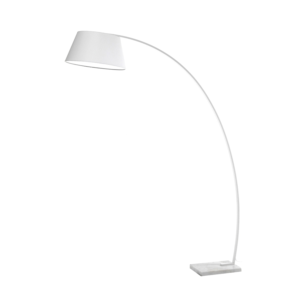 Lampe de sol arc en métal blanc avec base en marbre h160 cm Moines Promotion Lampe de sol arc en métal blanc avec base en marbre h160 cm Moines Promotion