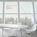 Witte boogvloerlamp van metaal h175 cm Norman Aanbod