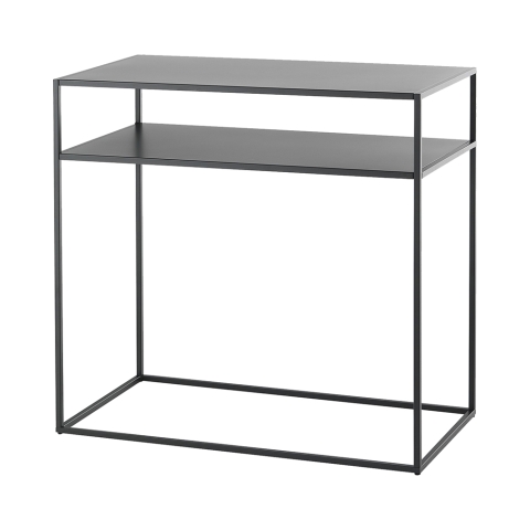 Console d'entrée moderne 80x40 cm 2 étagères en métal anthracite Omaha Promotion