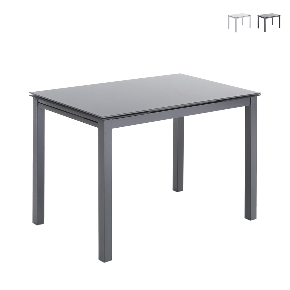 Uitschuifbare eettafel met glazen blad 110-170x76cm Cleve Aanbieding Uitschuifbare eettafel met glazen blad 110-170x76cm Cleve Aanbieding