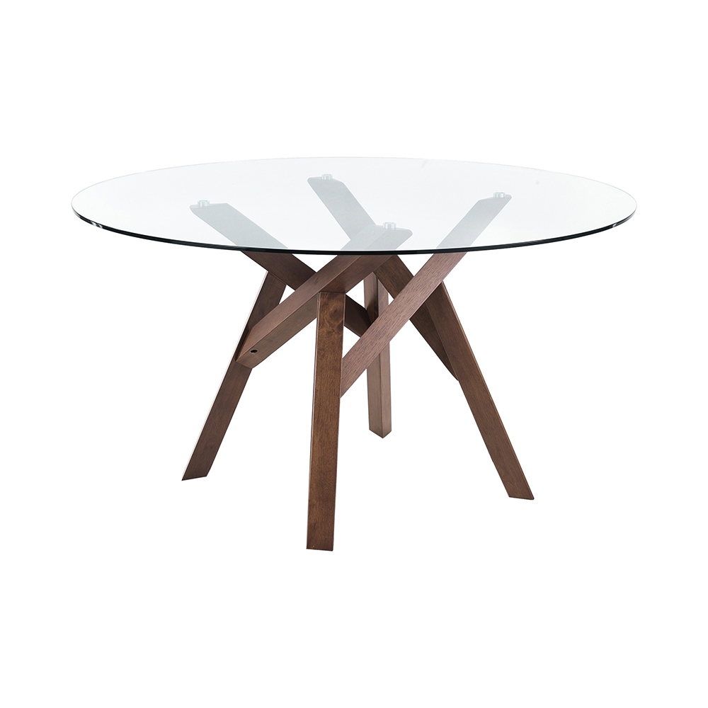 Table de cuisine ronde Ø137cm avec plateau en verre 6 places Forte Promotion Table de cuisine ronde Ø137cm avec plateau en verre 6 places Forte Promotion