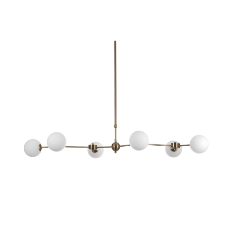 Hanglamp met 6 designlampen van metaal en glas Cardy Aanbieding