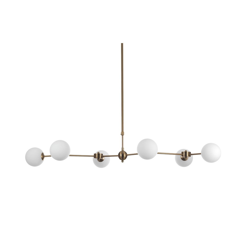 Hanglamp met 6 designlampen van metaal en glas Cardy Aanbieding Hanglamp met 6 designlampen van metaal en glas Cardy Aanbieding