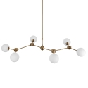 Lustre suspendu 6 lumières design en métal et verre Cardy Offre
