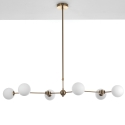 Hanglamp met 6 designlampen van metaal en glas Cardy Korting