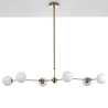 Hanglamp met 6 designlampen van metaal en glas Cardy Korting