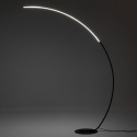 Matte zwarte aluminium boogvloerlamp met led, 175 cm hoog Nampa Verkoop