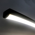 Matte zwarte aluminium boogvloerlamp met led, 175 cm hoog Nampa Korting