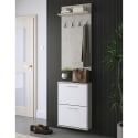 Meuble d'entrée armoire chaussures et porte-manteau Plaka Cement Remises