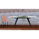 Uitschuifbare eettafel met keramisch blad 140-200x81cm Onice Voorraad