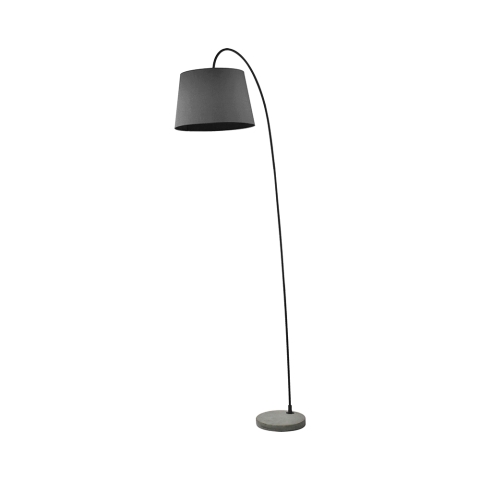 Lampe noire minimaliste avec base en ciment h210 cm Romina Black Promotion