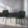 Set van 4 moderne keuken- en eetkamerstoelen in stof Karya Aankoop