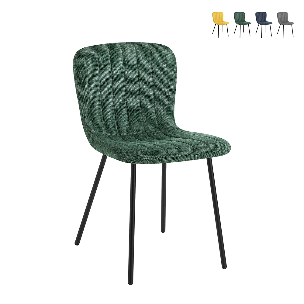 Set van 4 moderne keuken- en eetkamerstoelen in stof Karya Kosten