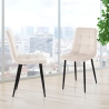 4 chaises de salon cuisine en velours effet matelassé Corfù Vente