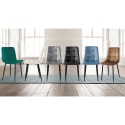 4 chaises de salon cuisine en velours effet matelassé Corfù 
