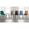 4 chaises de salon cuisine en velours effet matelassé Corfù 