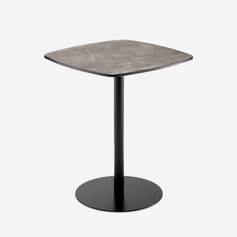 Eettafel 60x60x74 cm met zwart marmereffect Mikee Aanbieding Eettafel 60x60x74 cm met zwart marmereffect Mikee Aanbieding