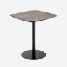 Table à manger 70x70cm cuisine restaurant effet marbre noir Mikee+ Promotion